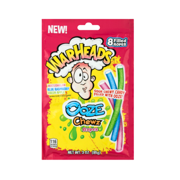 Warheads Ooze Chewz Ropes 85G